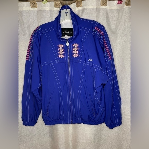 Women’s Vintage Kaelin Jacket Size Large Polyester Blue​​​​​​​​​​​​​​​​​​​​​​​ - Picture 9 of 10